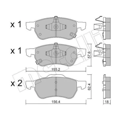 Bilde av METELLI 22 1408 0 Bremseklosser med akustisk slitasjevarsel MG: ZS SUV