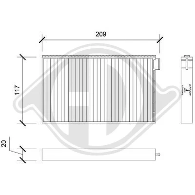 Bilde av DIEDERICHS DCI0218S Kupéfilter pollenfilter 210 238 20 Climate HYUNDAI: H 1 Travel, Cargo