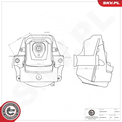 Bilde av Lagring, motor, Venstre Esen skv 75SKV327 audi OE 8K0199381DB, 8K0199381DC, 8K0199381KA
