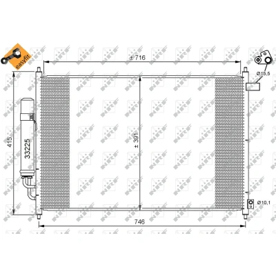 Bilde av NRF EASY FIT 35866 Kondensator med tørker, tetningsring 15,5 10,1 Aluminium 716