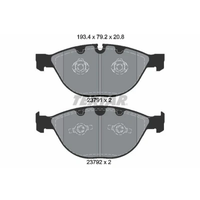 Bilde av TEXTAR 2379101 Bremseklosser klargjort for slitasjeindikator BMW: 5 Touring, Sedan, 7