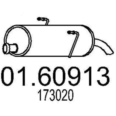 Bilde av MTS 01.60913 Sluttlyddemper 770 PEUGEOT: 206 Hatchback