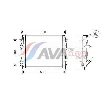 Bilde av PRASCO RT2309 Radiator Aluminium 460 470 34 Kjøleribber satt sammen mekanisk RENAULT: Kangoo I