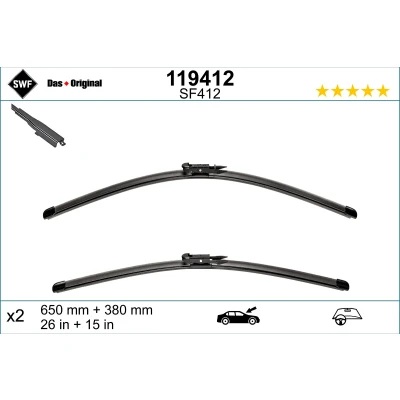 Bilde av Vindusvisker Swf Visioflex 119412 foran Rammeløs FIAT: Punto Evo Hatchback