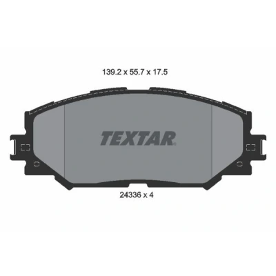 Bilde av TEXTAR 2433601 Bremseklosser ikke klargjort for slitasjeindikator TOYOTA: Auris Hatchback, RAV4 IV SUV, III SUV