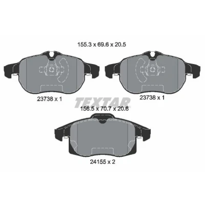 Bilde av TEXTAR 2415501 Bremseklosser klargjort for slitasjeindikator OPEL: Vectra C Caravan, CC, Signum SAAB: 9 3 Stasjonsvogn, Sedan
