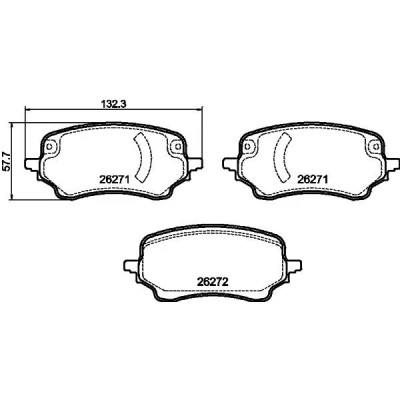 Bilde av HELLA 8DB 355 040 991 Bremseklosser klargjort for slitasjeindikator med bremsecaliperskruer tilbehør FORD: Puma SUV