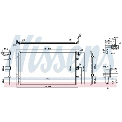 Bilde av NISSENS 940902 Kondensator med tørker Aluminium 725 R 134a FORD: FIESTA 7, Ecosport Mk2