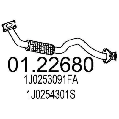 Bilde av MTS 01.22680 Eksosrør 845 foran for midtre eksospotte VOLKSWAGEN: Golf 4, 4 Variant