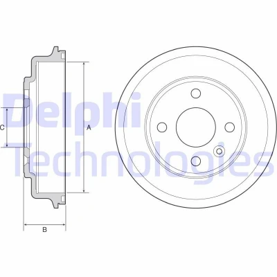 Bilde av DELPHI BF554 Bremsetrommel uten ABS sensorring, hjullager, lager 244
