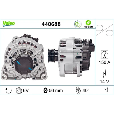Bilde av VALEO 440688 Dynamo 14V 150A FORD: KUGA 2, FOCUS 3 Turnier,