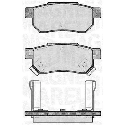 Bilde av MAGNETI MARELLI 363916060457 Bremseklosser med akustisk slitasjevarsel HONDA: Jazz 3, 2, CIVIC 6 Coupe, LOTUS: Elise S1