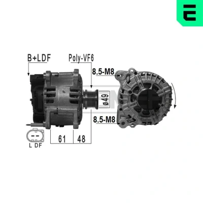 Bilde av ERA 209104A Dynamo 14V 140A VOLKSWAGEN: Multivan 5 (7HM, Transporter 5, Bus, AUDI: A3 Sportback, Hatchback