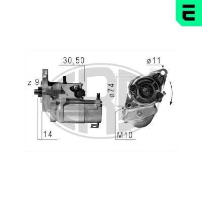 Bilde av ERA 220652A Starter 12 2 9 TOYOTA: Yaris II Hatchback, Corolla IX Auris MINI: Hatchback