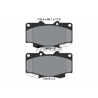 Bilde av TEXTAR 2168003 Bremseklosser med akustisk slitasjevarsel TOYOTA: HILUX 3 Pick up, 6 up