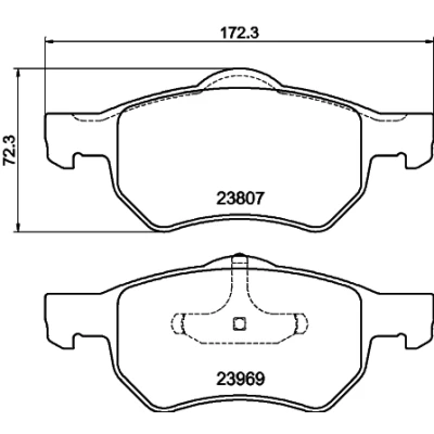 Bilde av HELLA 8DB 355 010 641 Bremseklosser ikke klargjort for slitasjeindikator CHRYSLER: Voyager 4, / Grand 3