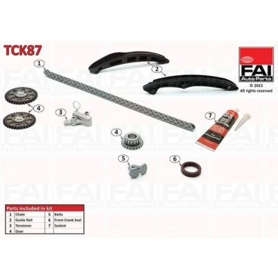 Bilde av FAI AutoParts TCK87 Registerkjedesett med tetning, tannhjul simplex, Kjede m/lite støy VOLKSWAGEN: Golf 5, Plus / Crossgolf