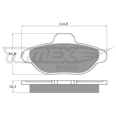Bilde av TOMEX brakes TX 10 33 Bremseklosser framaksel ikke klargjort for slitasjeindikator