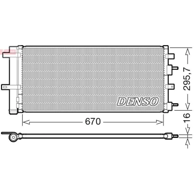 Bilde av DENSO DCN10053 Kondensator med tørker R 134a FORD: Mondeo 5 Kombi