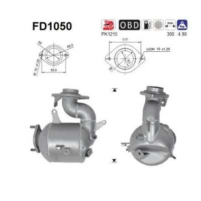 Bilde av AS FD1050 Partikkelfilter Euro 5 Cordierit