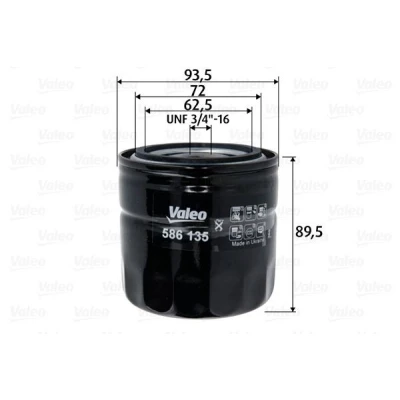 Bilde av VALEO 586135 Oljefilter Påskruingsfilter FORD: Sierra Mk1 Hatchback, Escort 5, Mk2 Hatchback