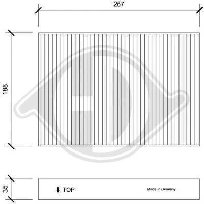 Bilde av DIEDERICHS DCI1210 Kupéfilter Karbonfilter 267 188 35 Climate PEUGEOT: 508 I SW, Sedan