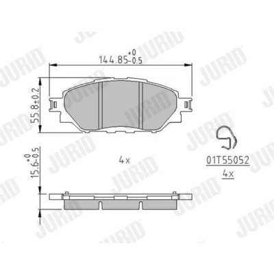 Bilde av JURID 573788J Bremseklosser ikke klargjort for slitasjeindikator TOYOTA: Hilux VIII Pick up