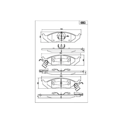 Bilde av MAPCO 6863 Bremseklosser framaksel CHRYSLER: Stratus Cabrio
