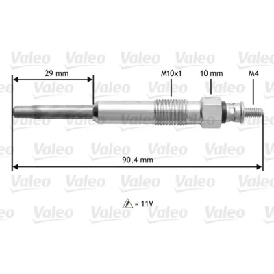 Bilde av VALEO 345101 Glødeplugg 11V M10X1 RENAULT: Kangoo I, II Express, TRAFIC 2 Bus, NISSAN: Qashqai / Qashqai+2 Kubistar Van