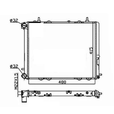 Bilde av NRF 507352A Radiator Aluminium 480 378 34 FULL KIT Kjøleribber satt sammen mekanisk