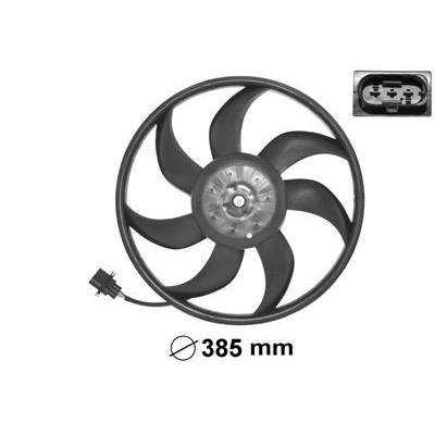 Bilde av VAN WEZEL 5827745 Kjølevifte 385 250/60 med elektromotor, uten holder VOLKSWAGEN: Polo IV Hatchback