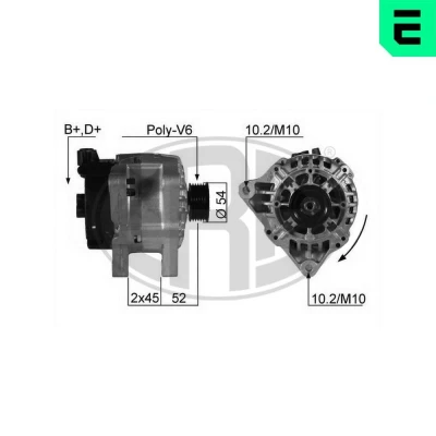 Bilde av ERA 210205A Dynamo 14V 80A PEUGEOT: 307 SW, Partner I Van, Boxer FIAT: Ducato II Flatvogn lastebil/Chassis, Scudo II, Van