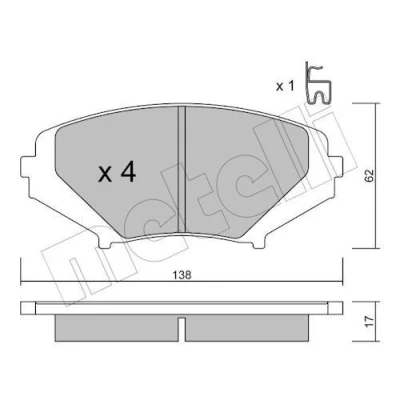 Bilde av Bremseklosser sett METELLI 22 0732 0