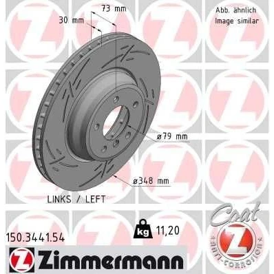 Bilde av ZIMMERMANN BLACK Z 150.3441.54 Bremseskiver 348 30 6/5 5 120 innvendig ventilert, med sliss belagt høy karbon BMW: 3 Touring, Sedan, X1