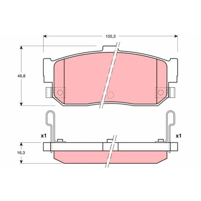 Bilde av TRW GDB3181 Bremseklosser med akustisk slitasjevarsel NISSAN: Maxima IV QX Sedan, SUNNY 3, 3 Liftback