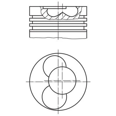 Bilde av MAHLE ORIGINAL 030 41 02 Motorstempel 80,01 ved stengekran, pitmanarm til rattsporspak, for sylinder 3 4 med kolberingbærer, uten kjølekanal