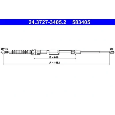 Bilde av ATE 24.3727 3405.2 Bremsekabel 1482
