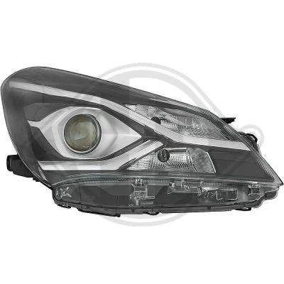 Bilde av DIEDERICHS 6607380 Frontlykter høyre HIR2, W21/5W uten motor for høydejustering hovedlys TOYOTA: Yaris III Hatchback