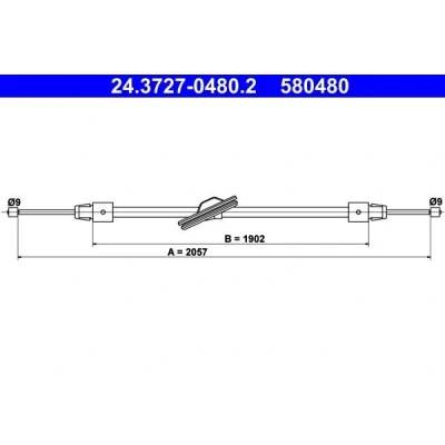 Bilde av ATE 24.3727 0480.2 Bremsekabel 2057 MERCEDES BENZ: GLK