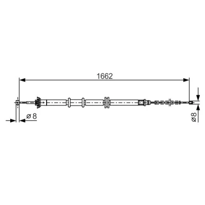 Bilde av BOSCH 1 987 482 206 Bremsekabel 1662