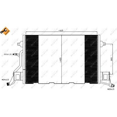 Bilde av NRF EASY FIT 35564 Kondensator med tetningsring 14,5 11,7 Aluminium 615 AUDI: A6 C5 Avant