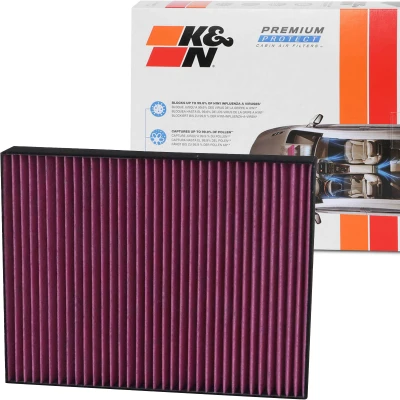 Bilde av K&amp;N Filters DVF5009 Kupéfilter Karbonfilter 277 34 kvadratisk VOLKSWAGEN: Transporter 5 Bus, 5, Amarok Pick up, AUDI: Q7, PORSCHE: Cayenne