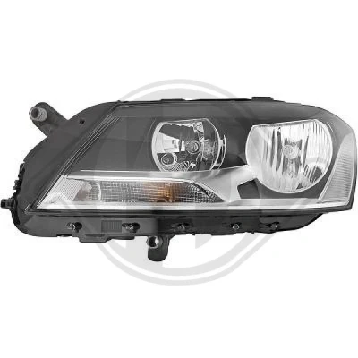 Bilde av DIEDERICHS 2248981 Frontlykter venstre H7/H7 Halogen for høyrekjøring med motor høydejustering hovedlys, Kasse innvendig sort