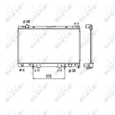 Bilde av NRF 53468 Radiator Aluminium 708 399 16 Kjøleribber loddet