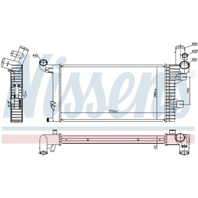 Bilde av NISSENS 67172 Radiator Aluminium 570 298 40 uten ramme Kjøleribber loddet