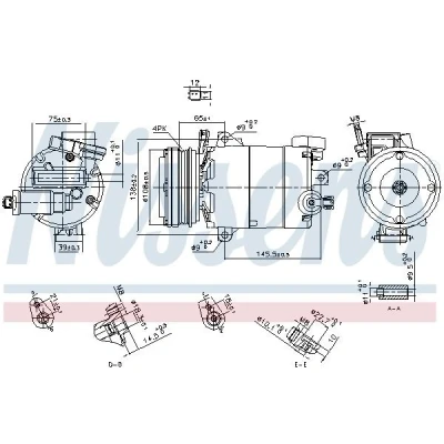 Bilde av NISSENS 890794 Kompressor 7VS16EC 12 PAG 46 YF R 134a FORD: KUGA 2