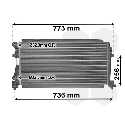 Bilde av VAN WEZEL 58002340 Radiator Aluminium 650 322 24 *** IR PLUS med tilbehør Kjøleribber satt sammen mekanisk VOLKSWAGEN: Golf 7, 7 Variant