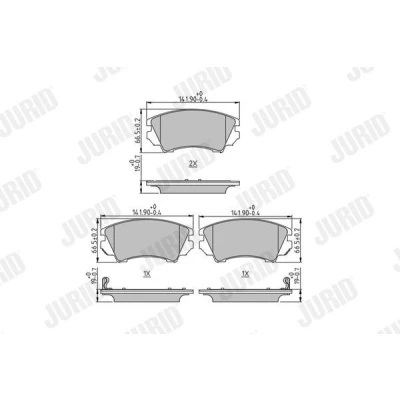 Bilde av JURID 573270J Bremseklosser med akustisk slitasjevarsel uten tilbehør OPEL: Insignia A Sports Tourer, Astra J Hatchback