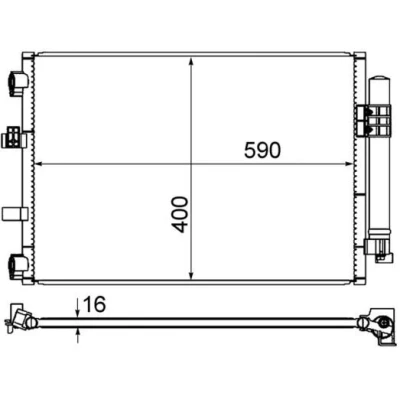 Bilde av MAHLE ORIGINAL AC 861 000S Kondensator med tørker 590 FORD: FOCUS 3, C Max 2, 3 Turnier