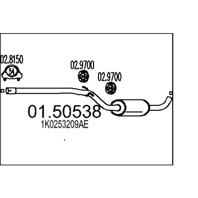 Bilde av Midtre eksospotte MTS 01.50538